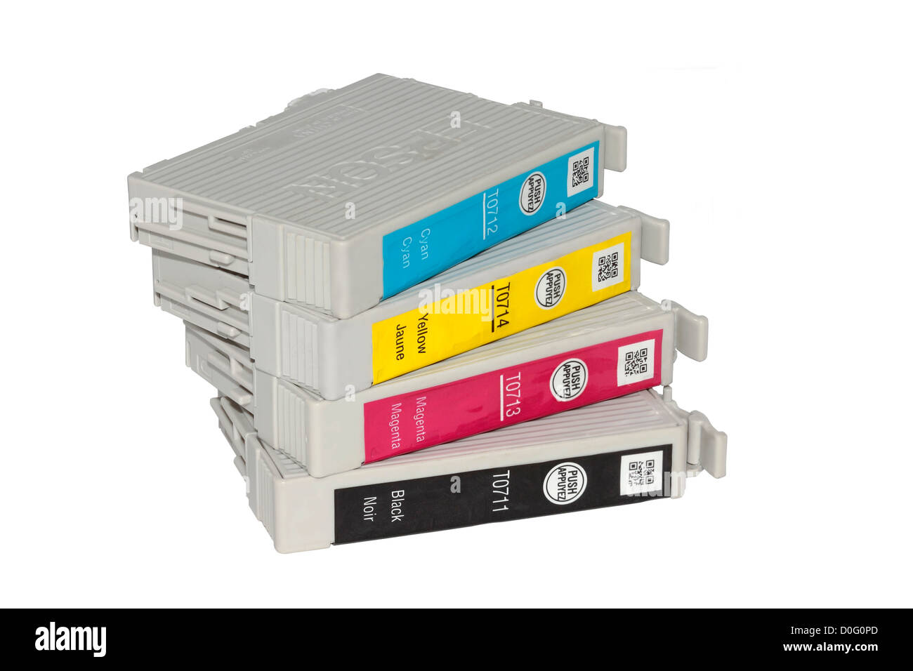 Set of Print Cartridges Isolated on White Background Stock Photo Alamy