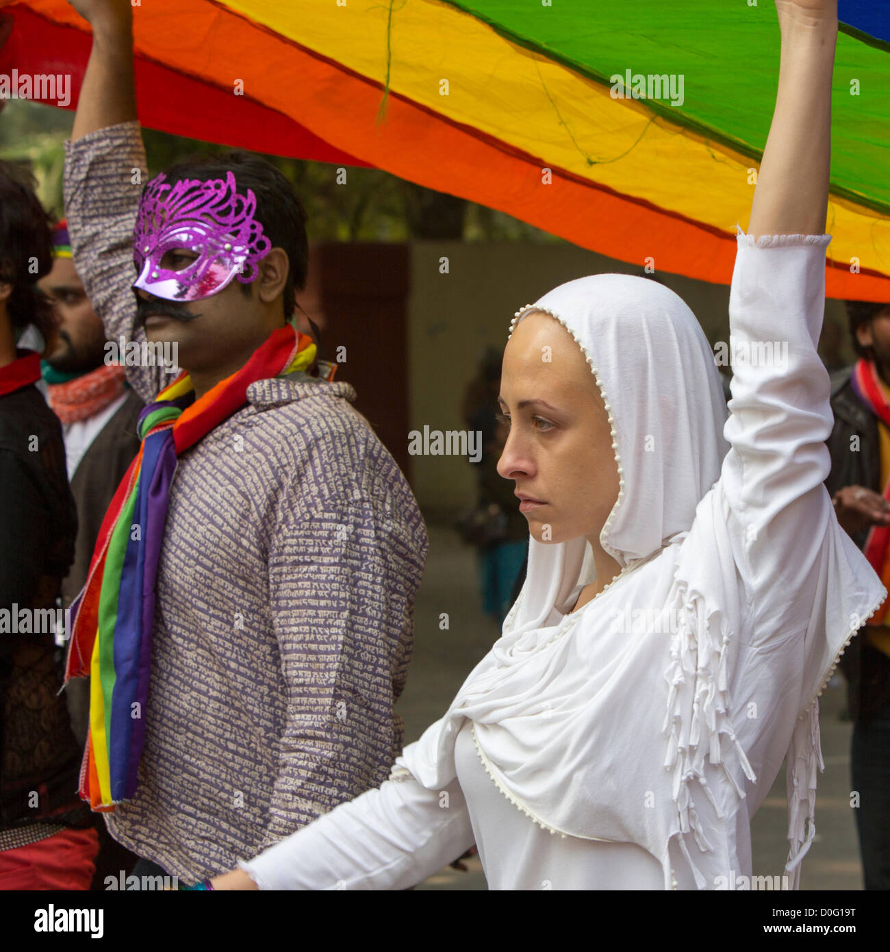 The annual Delhi Queer Pride Parade for 2012 took place in central New Delhi, India on the 25th November, 2012. Stock Photo