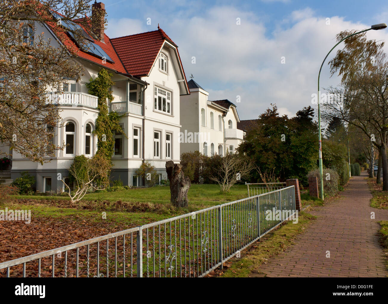 Street with german houses in Pinneberg,Hamburg Stock Photo Alamy