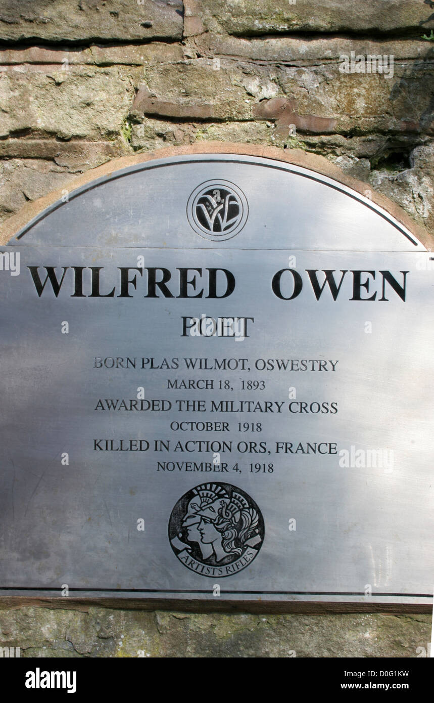 Wilfred Owen memorial Oswestry Shropshire England UK Stock Photo Alamy