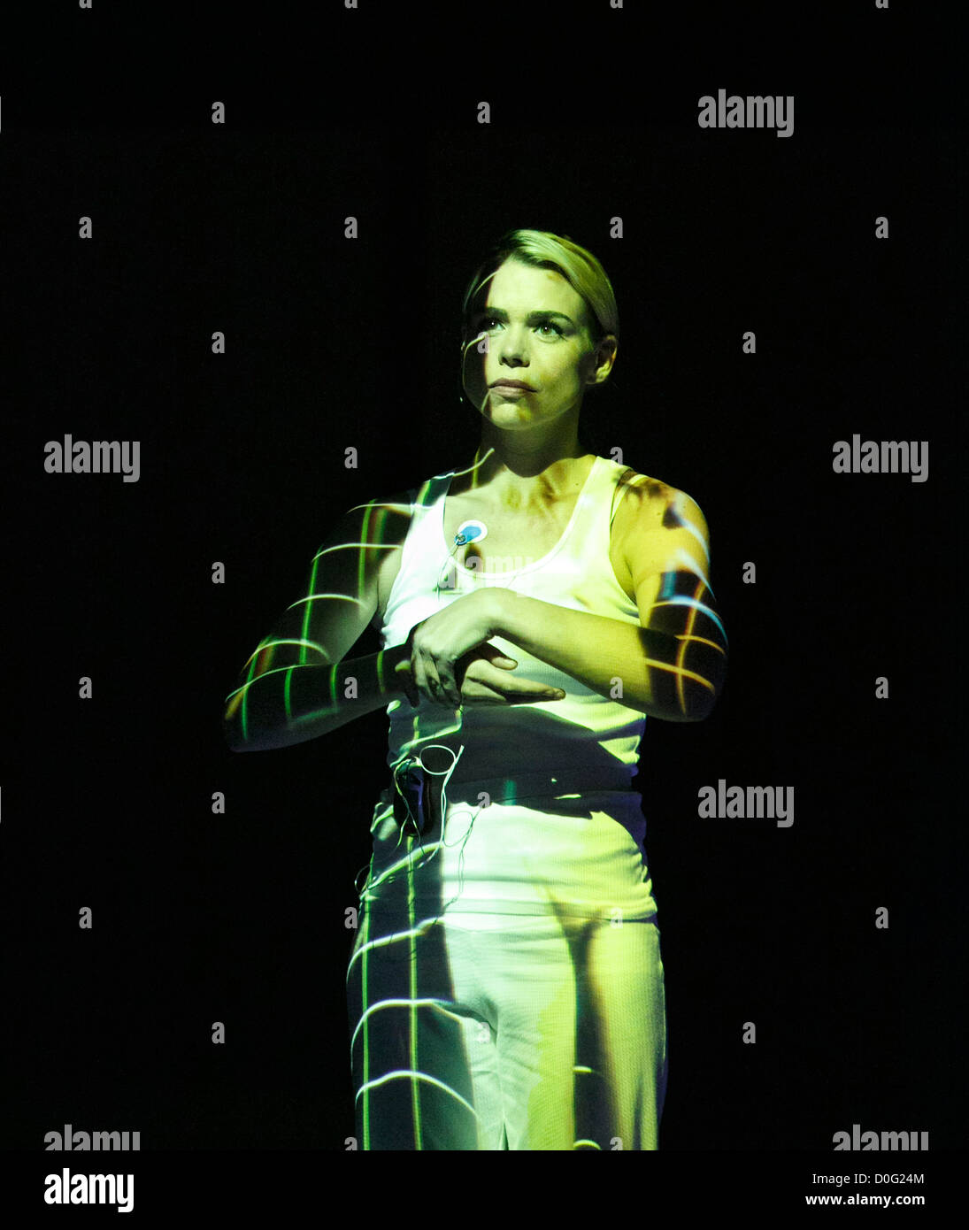 Billie Piper as Connie in THE EFFECT by Lucy Prebble at the Cottesloe Theatre, National Theatre (NT), London in 2012 design: Miriam Buether lighting: Jon Clark director: Rupert Goold Stock Photo