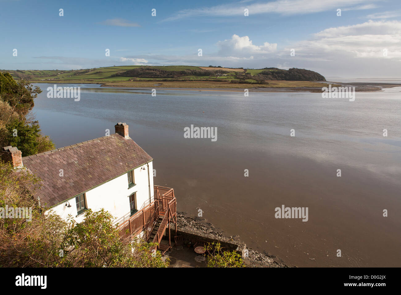 The home of the late welsh poet Dylan Thomas in Laugharne, Wales. Stock Photo