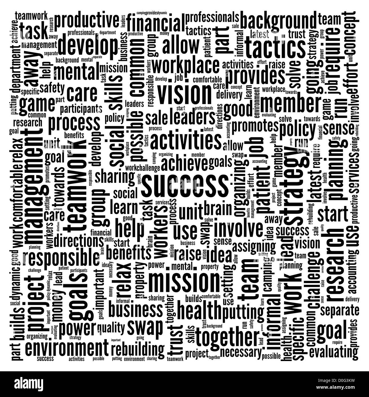 Success concept related words in tag cloud isolated on white Stock Photo