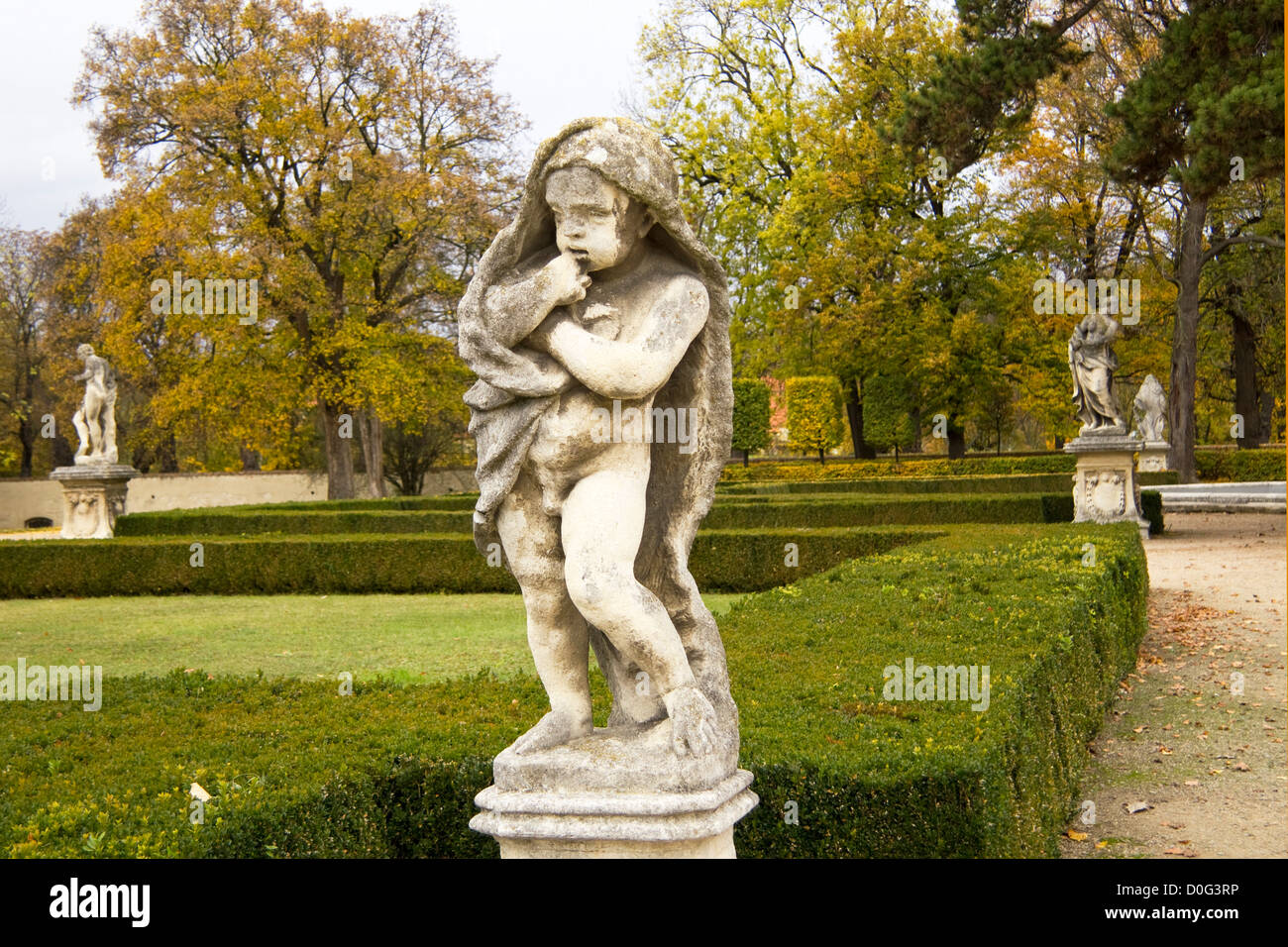 Slavkov Castle and garden, Austerlitz, Moravia, Czech Republic Stock Photo