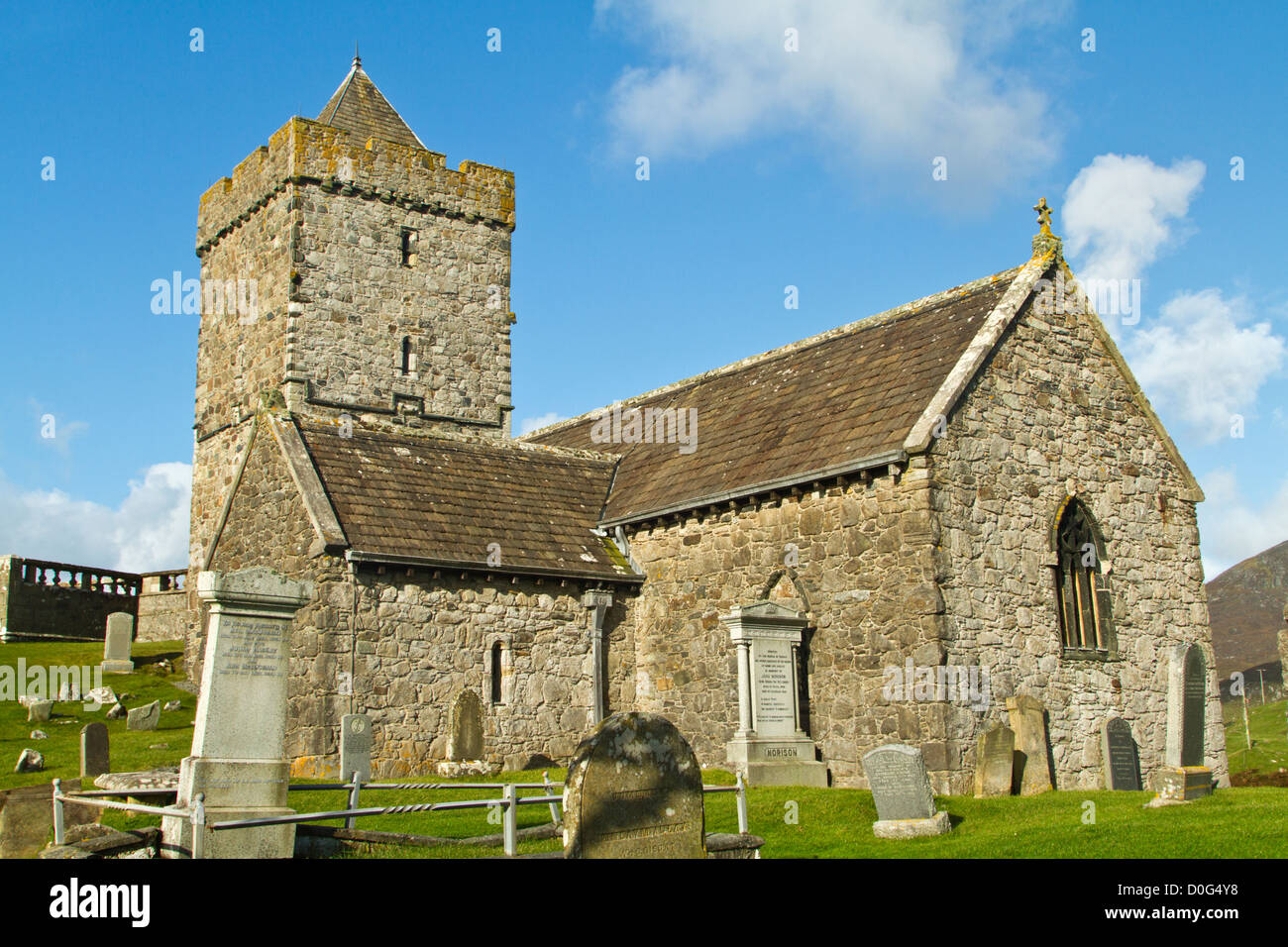 St. Clement's Church, Rodel at the southern tip of Harris, Western Isles, Scotland. Stock Photo