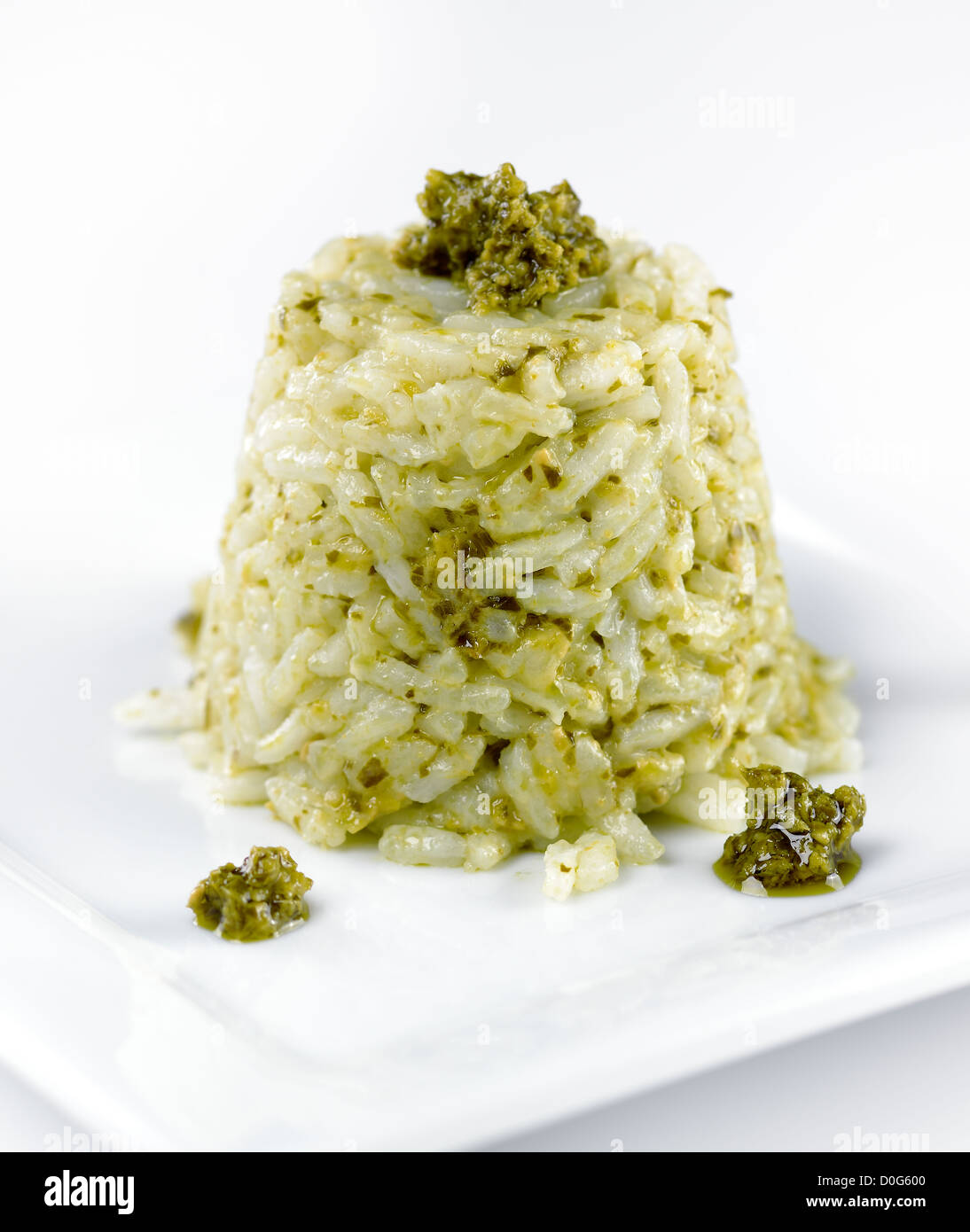 Risotto With Pesto Sauce ,Close Up Stock Photo