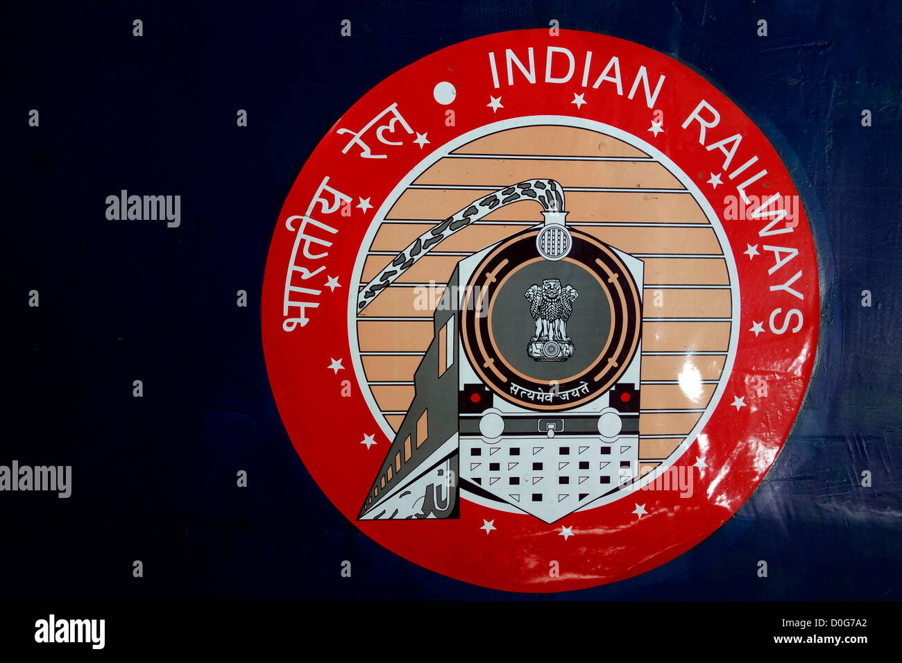 Logo,emblem,Indian Railways,Railway Coach,Travel,Transportation Stock Photo