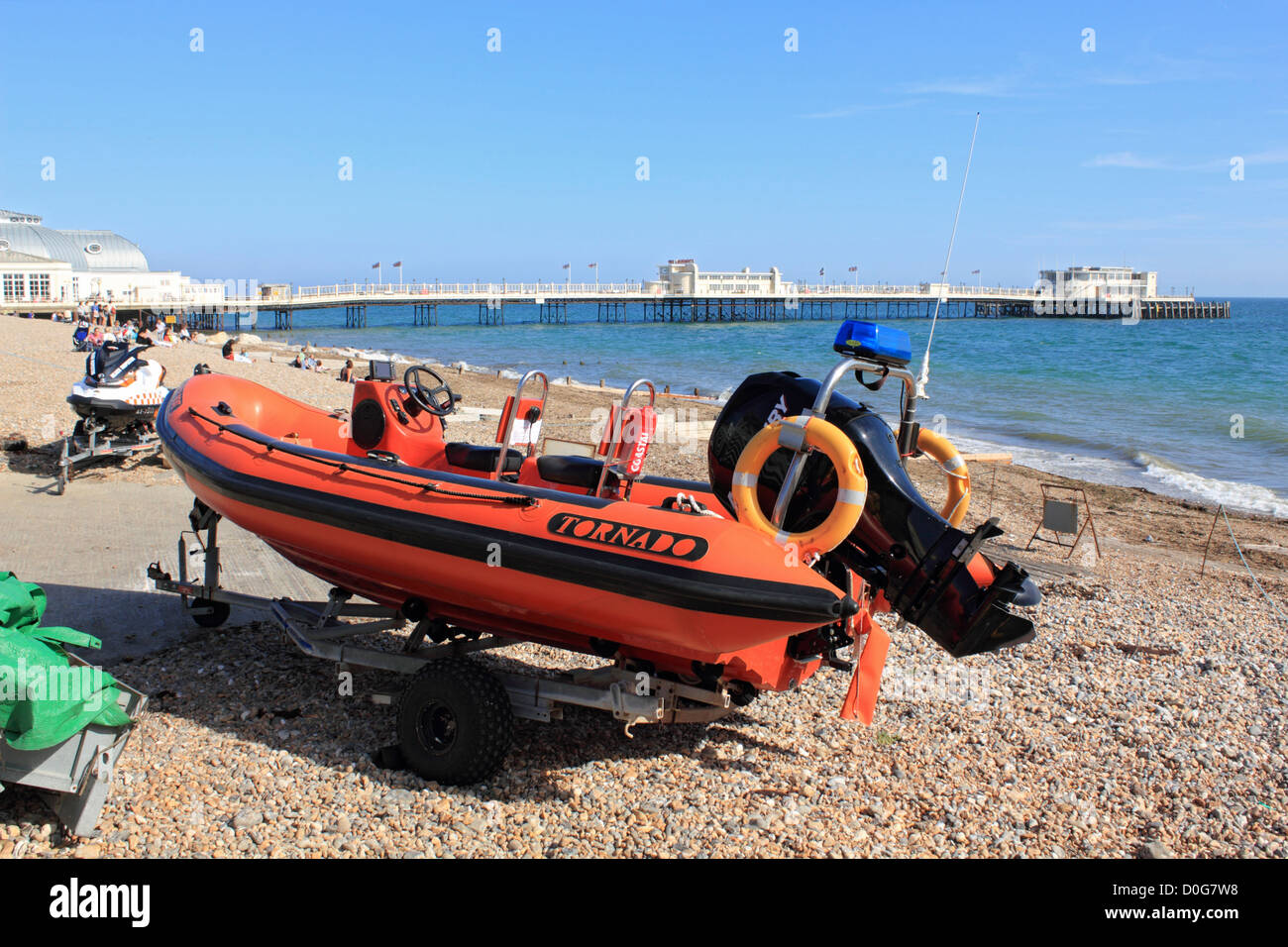 Lifeboat on the beach at Worthing West Sussex England UK Stock Photo