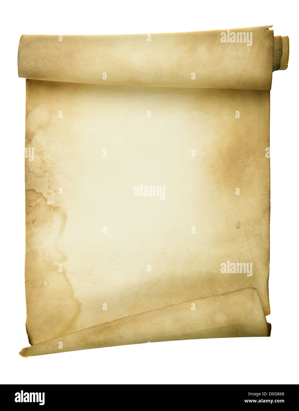 Ancient scroll isolated over a white background Stock Photo - Alamy