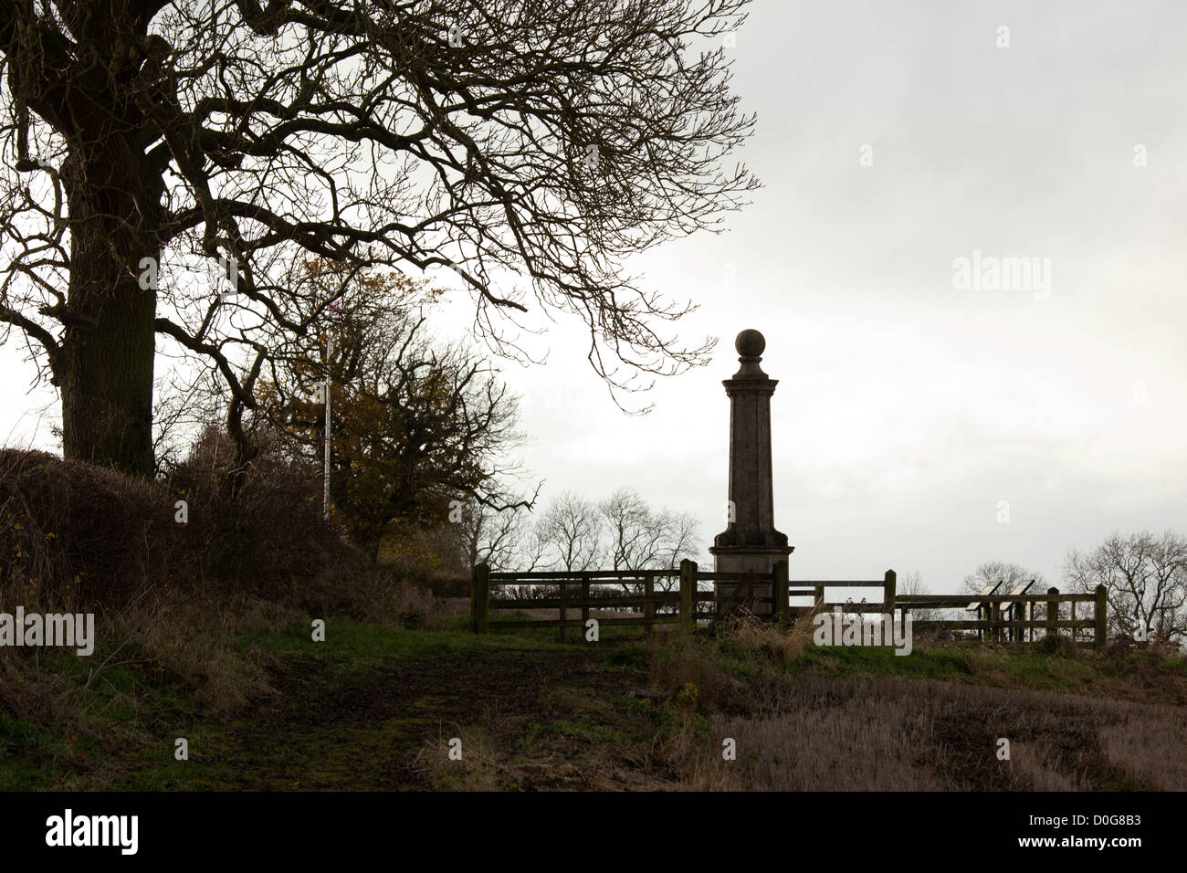 Broadmoor, Naesby, the field believed to be where the battle of Naesby took place during the English Civil War. Stock Photo