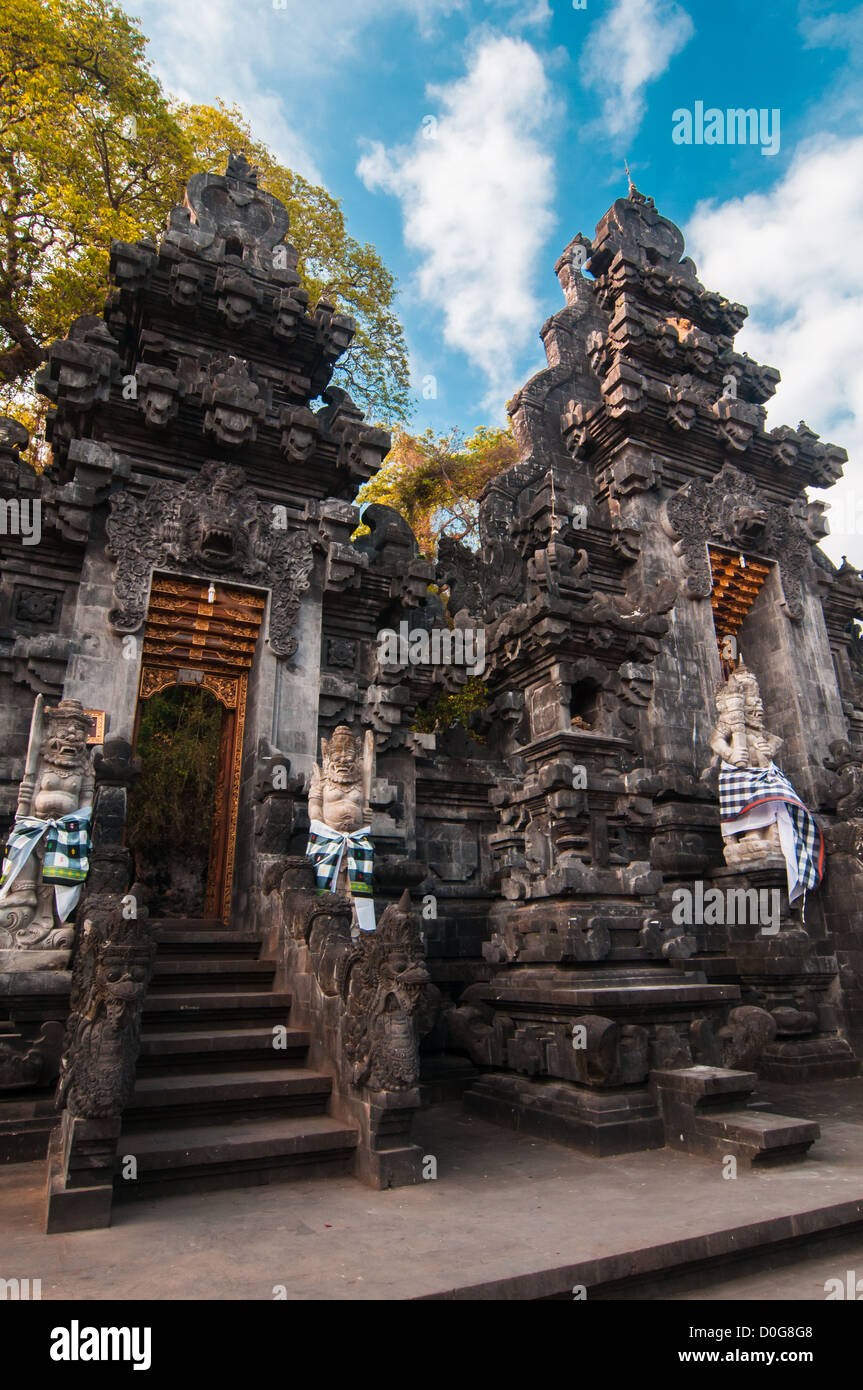 Traditional balinese temple - bat temple Goa Lawah, Bali, Indonesia Stock Photo