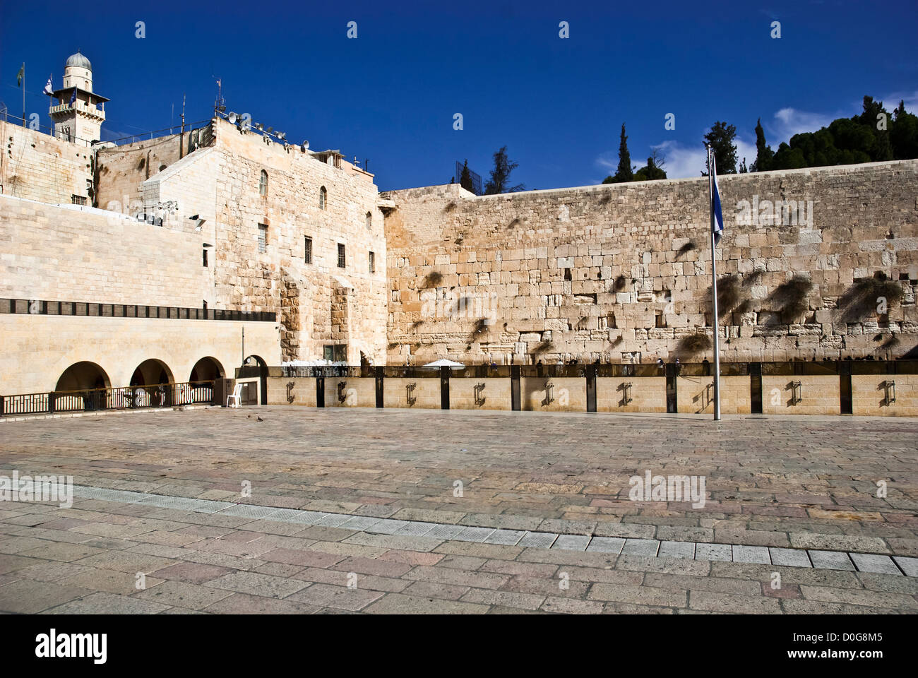 The western wall The Buraq Wall  is located in the Old City of Jerusalem Stock Photo