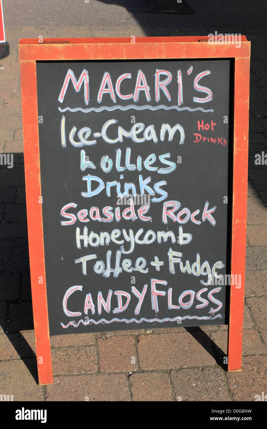 Macari's ice-cream parlor on the sea front at Worthing West Sussex England UK Stock Photo