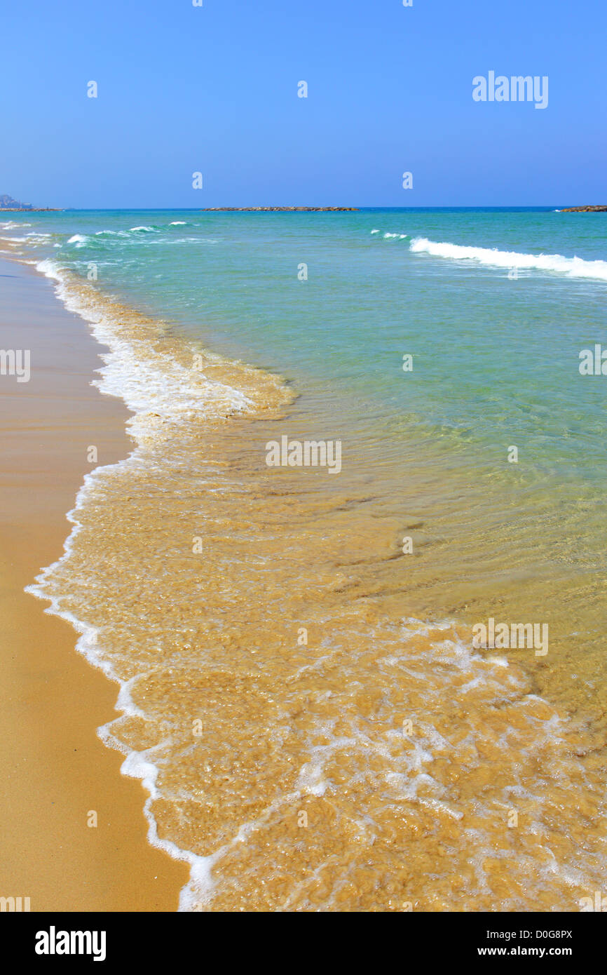 Seashore with clear water and blue sky Stock Photo - Alamy