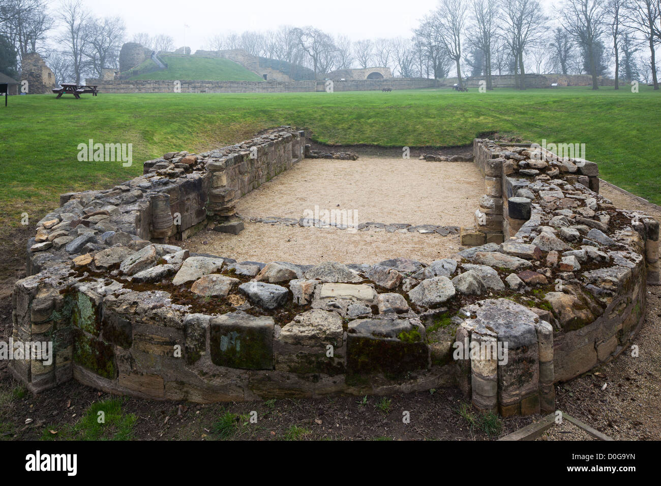 The ruins of Pontefract Castle at Pontefract, West Yorkshire, UK Stock Photo