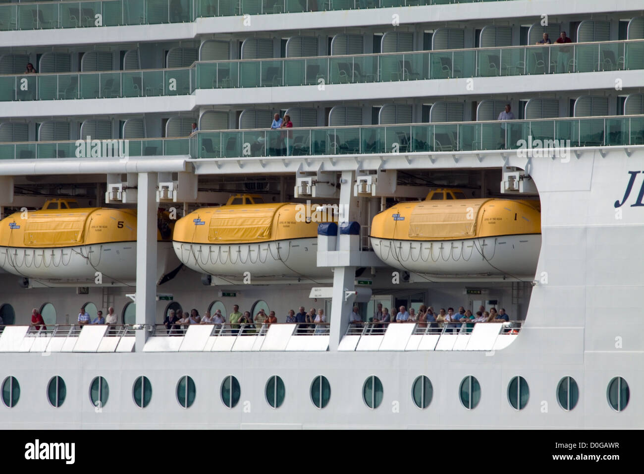 Ships Lifeboats Aboard The Cruise Liner Jewel Of The Seas Stock Photo Alamy