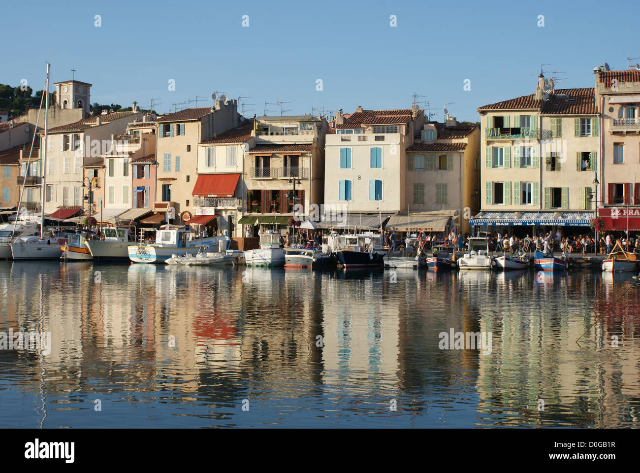 Portside view of Mediterranean town Stock Photo - Alamy