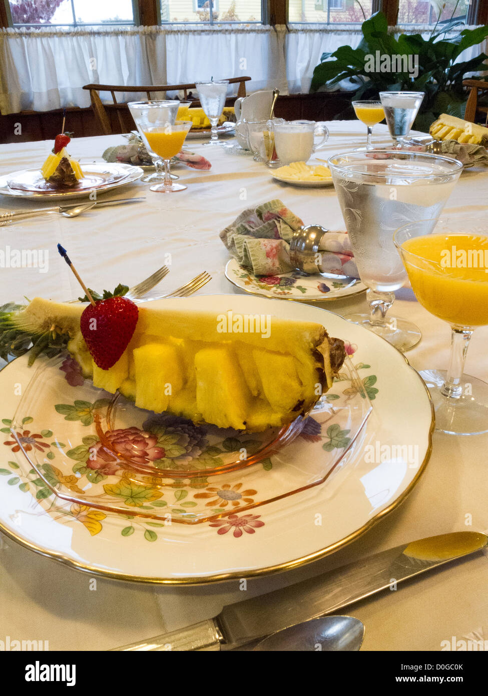 Formal Breakfast Table Setting Stock Photo - Alamy