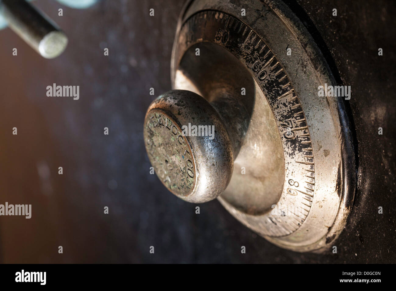 Combination Lock on Vintage Safe Stock Photo - Alamy