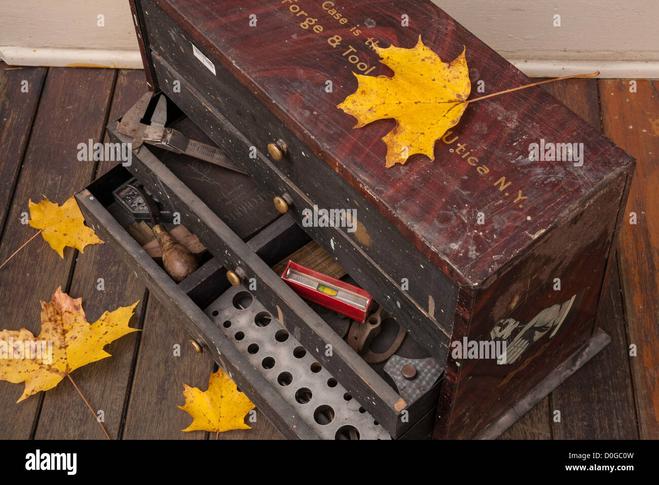 Vintage Utica Drop & Tool Co. Tool Set, USA Stock Photo Alamy