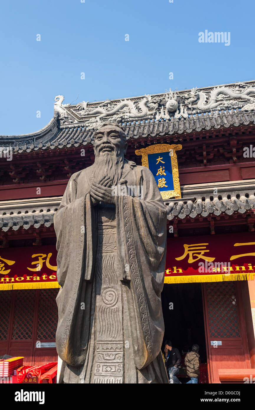 Confucian statue in Confucian Temple, Nanjing Stock Photo
