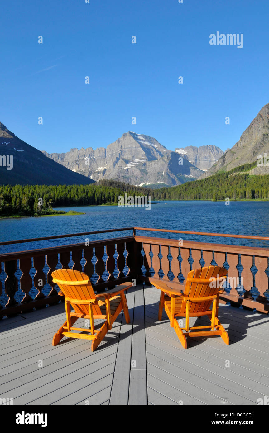 Many Glacier Hotel Glacier National Park Montana MT US Stock Photo