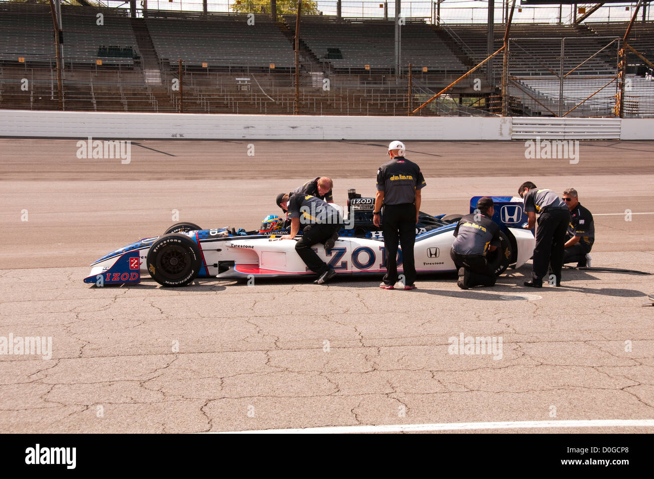 USA, Indiana, Indianapolis Motor Speedway, tourist riding back seat