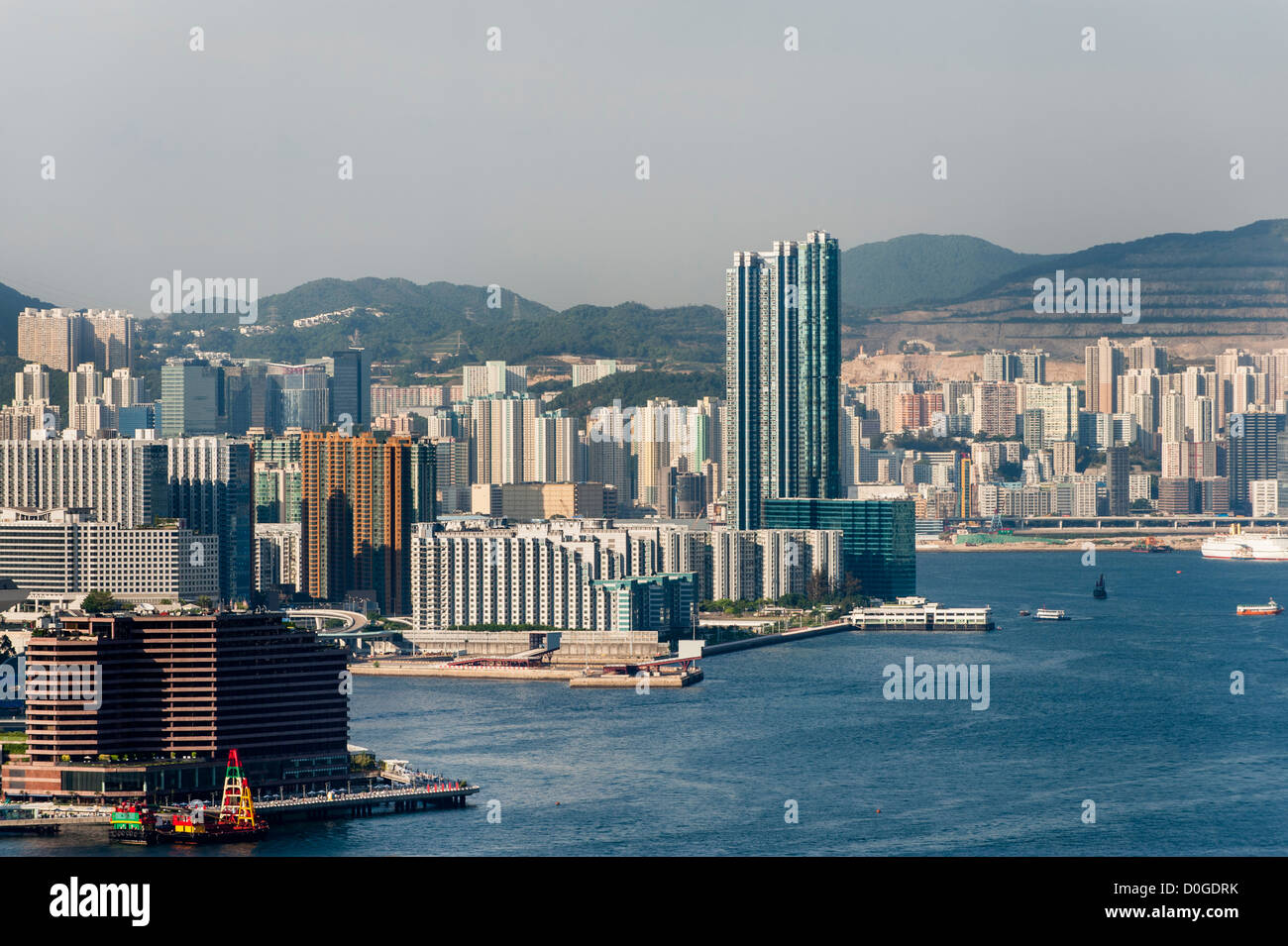 Hong Kong, 9 May, 2012 View on Hong Kong Harbour and Kowloon from Central District. Photo Kees Metselaar Stock Photo