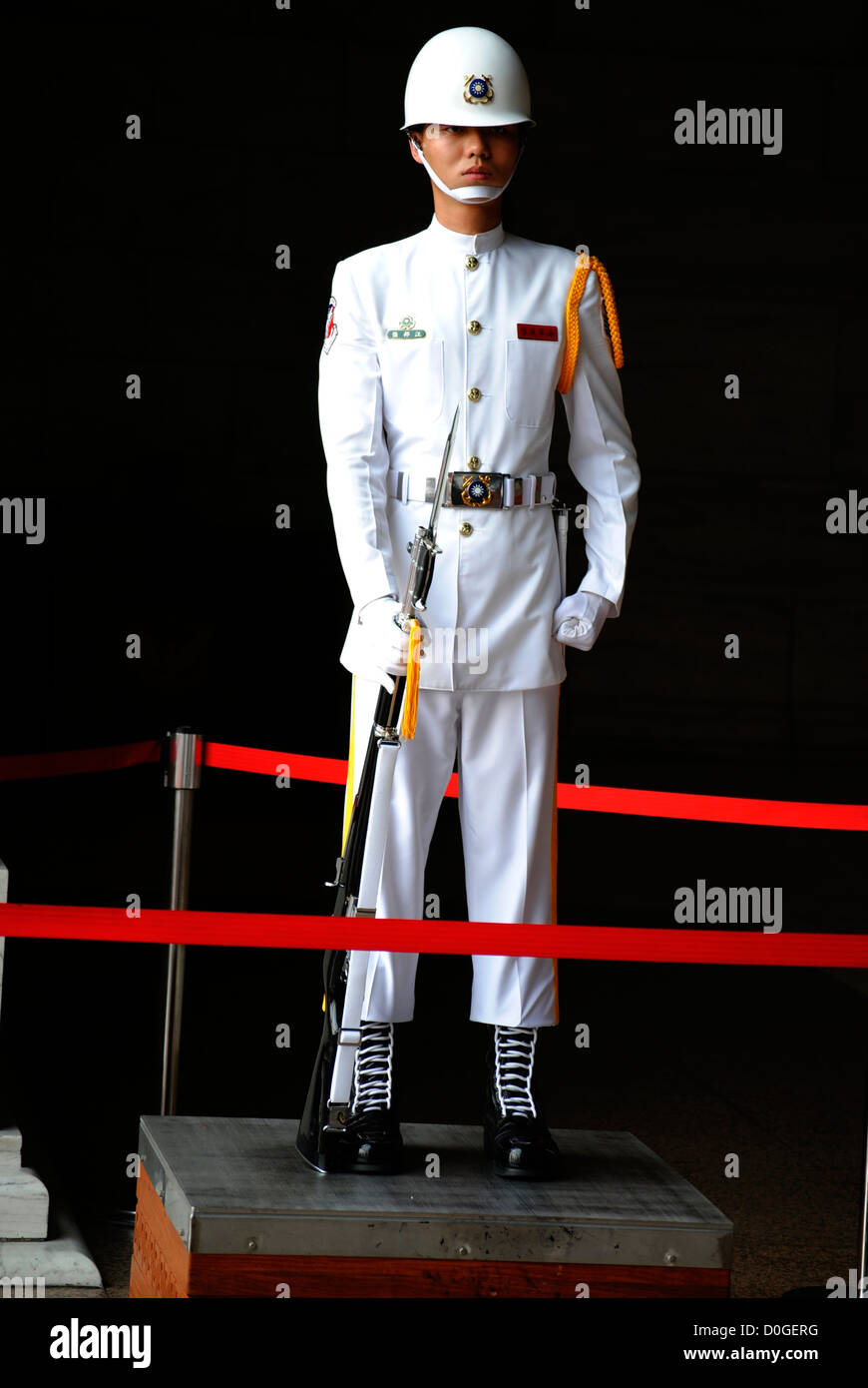 Security Guard at Chiang Kai-shek Memorial Hall Taipei Taiwan Stock Photo