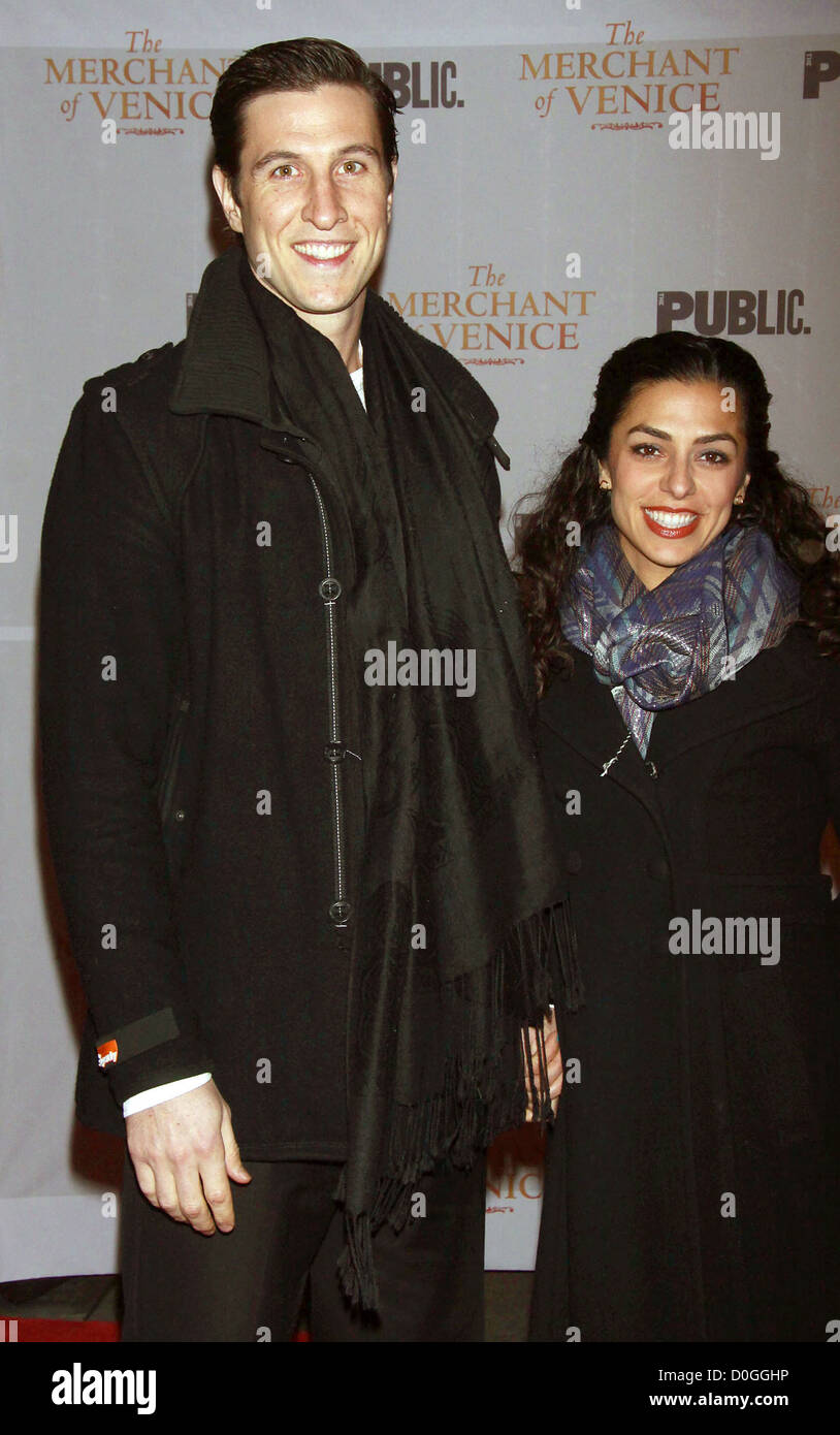 Pablo Schreiber and his wife Jessica Monty Opening night celebration of