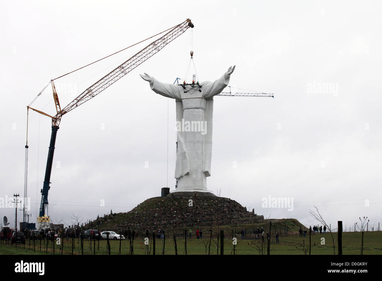 The giant statue of Jesus Christ was completed in Swiebodzin, western