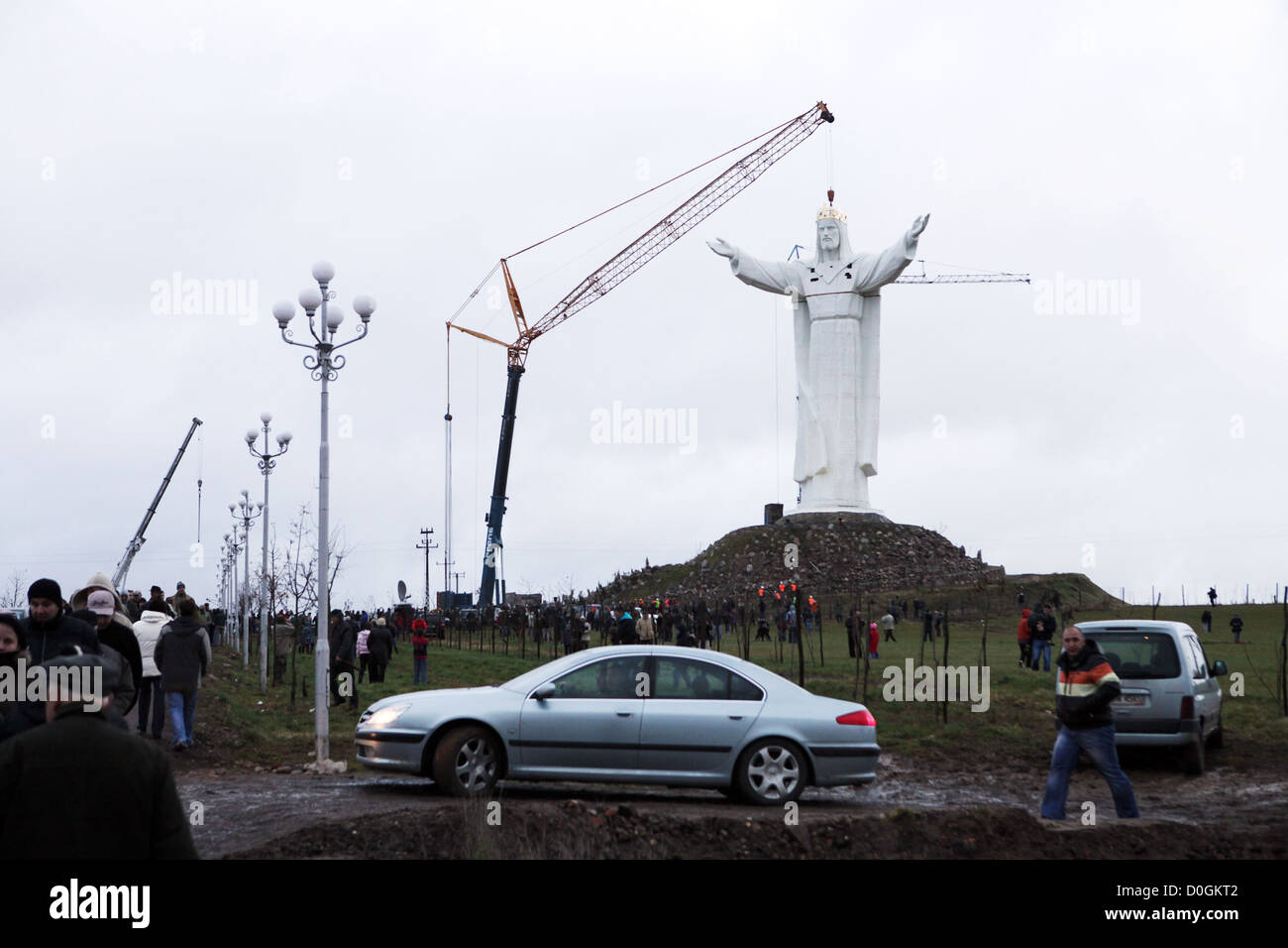 The giant statue of Jesus Christ was completed in Swiebodzin, western