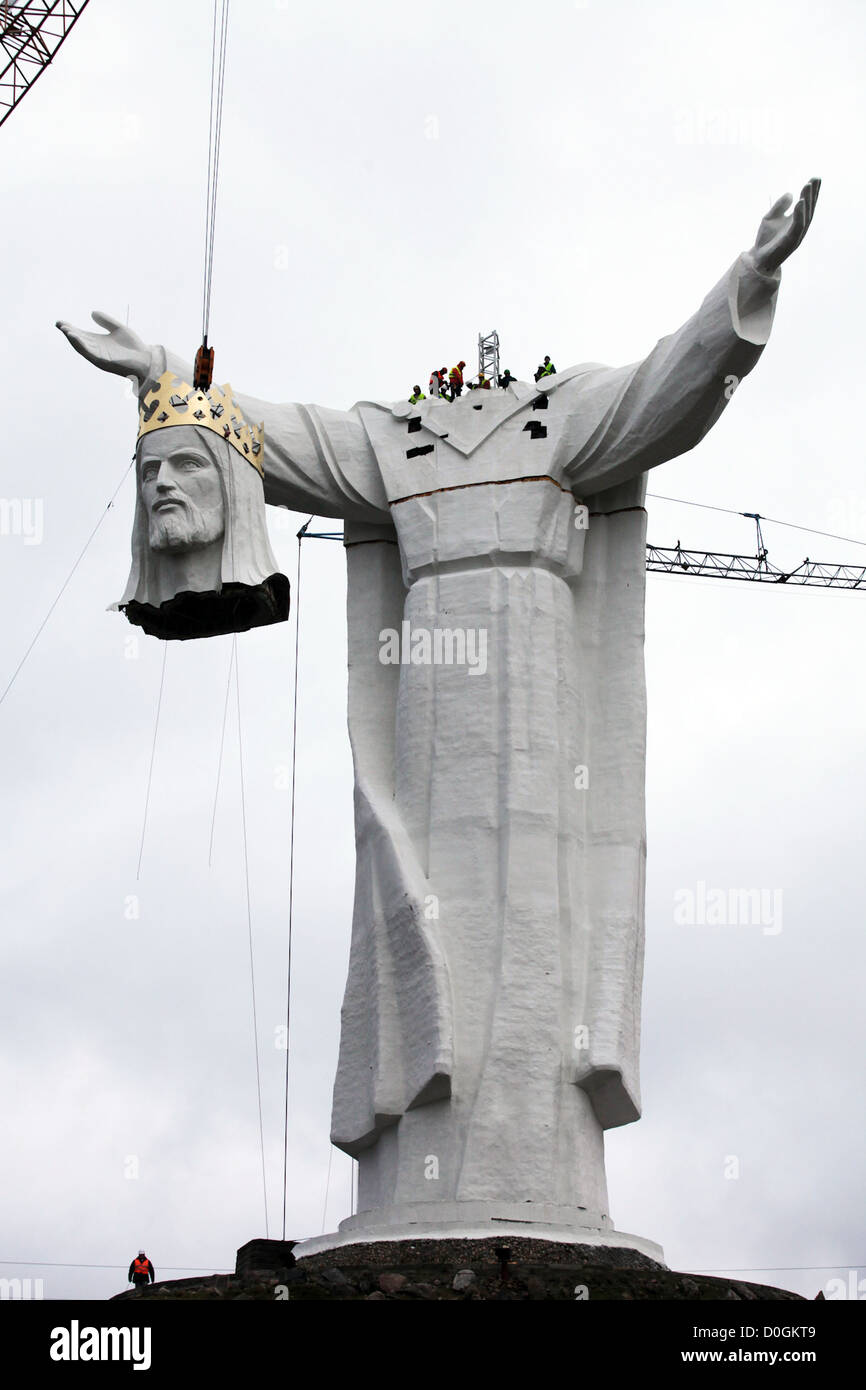 The giant statue of Jesus Christ was completed in Swiebodzin, western