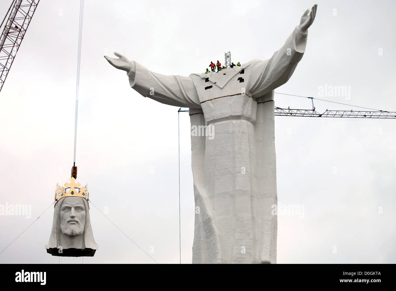 The giant statue of Jesus Christ was completed in Swiebodzin western