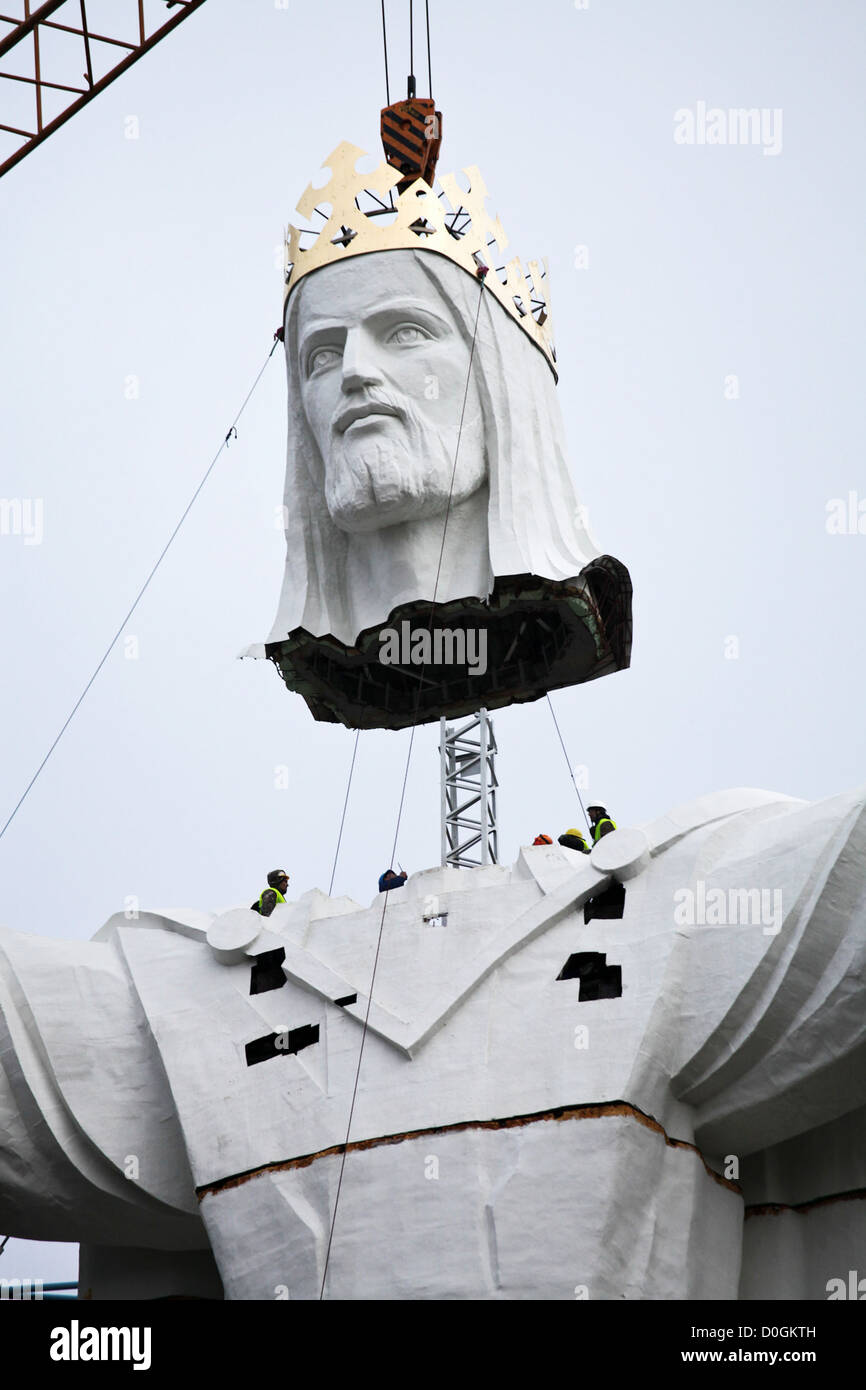 The giant statue of Jesus Christ was completed in Swiebodzin, western
