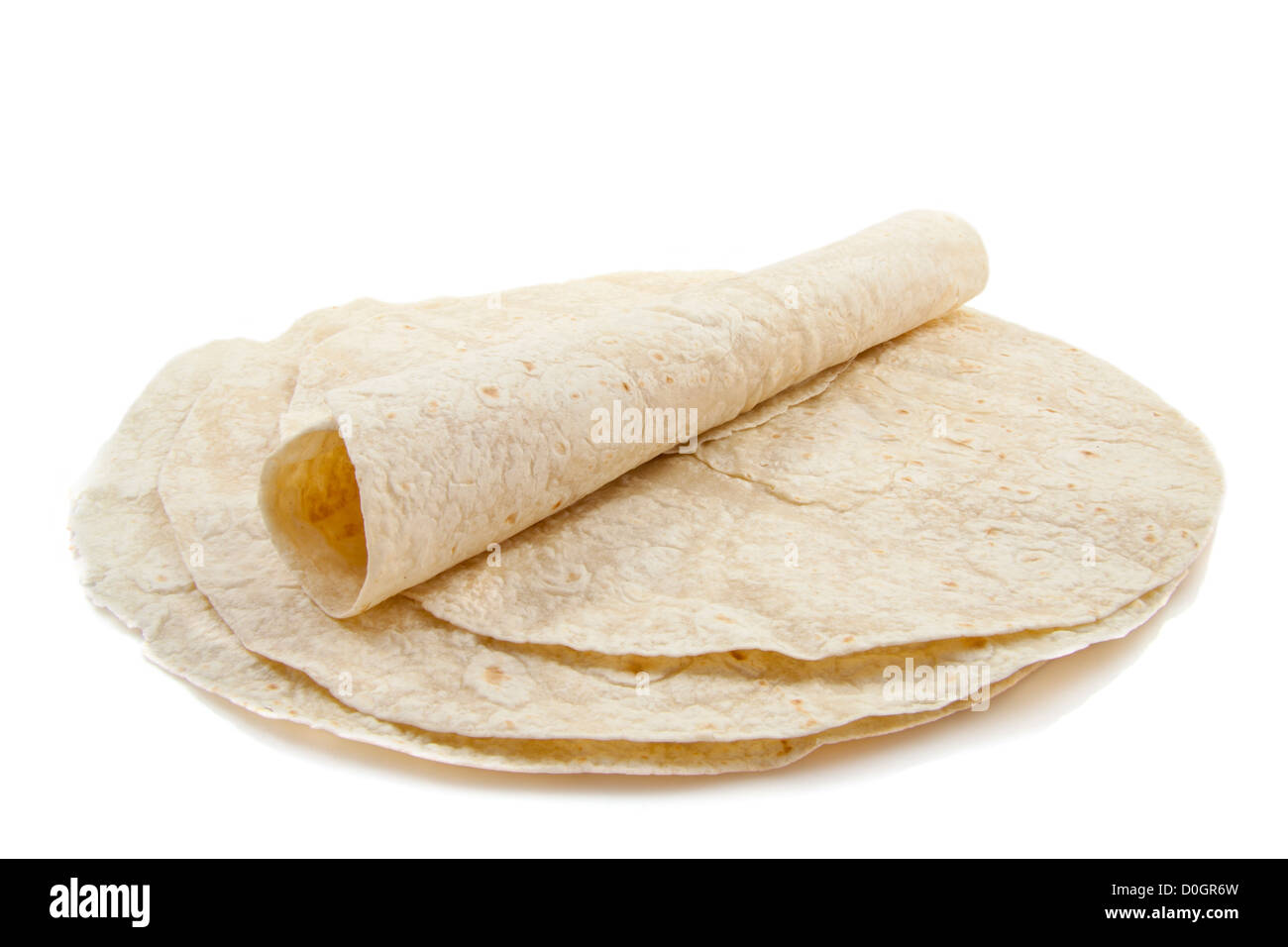 Tortilla pan cakes isolated on a white background Stock Photo