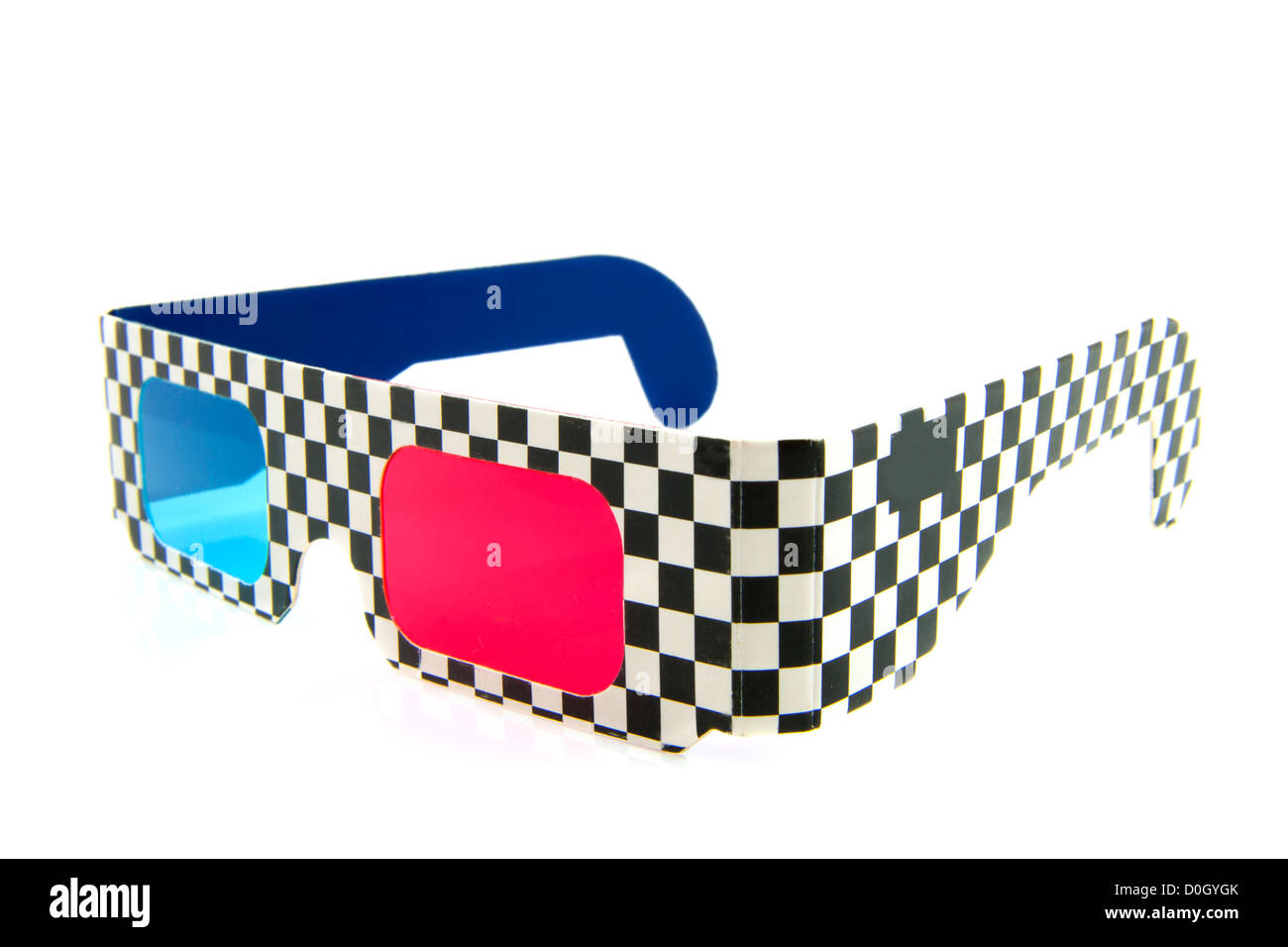 Red and blue 3d glasses isolated over white Stock Photo
