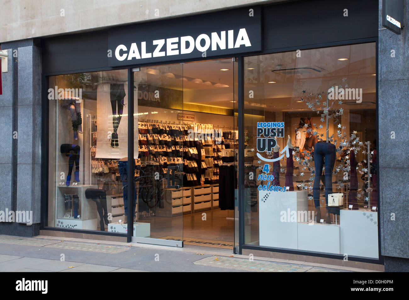 Shop front, Calzedonia, womans hosiery retailer, Cheapside, London, UK Stock Photo