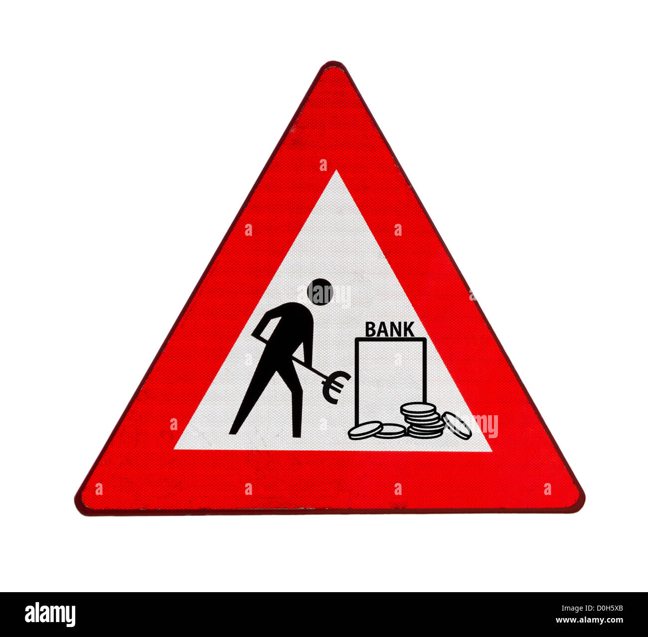 Roadworks at banks in the euro zone: more money Stock Photo