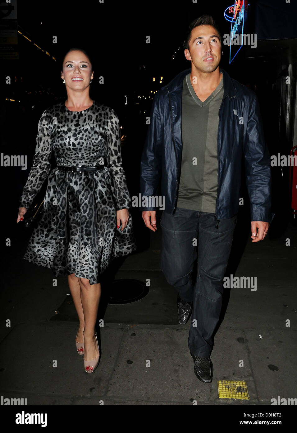 Gavin Henson and his Strictly Come Dancing partner Katya Virshilas arrive at Aldwych Theatre to see 'Dirty Dancing' together Stock Photo