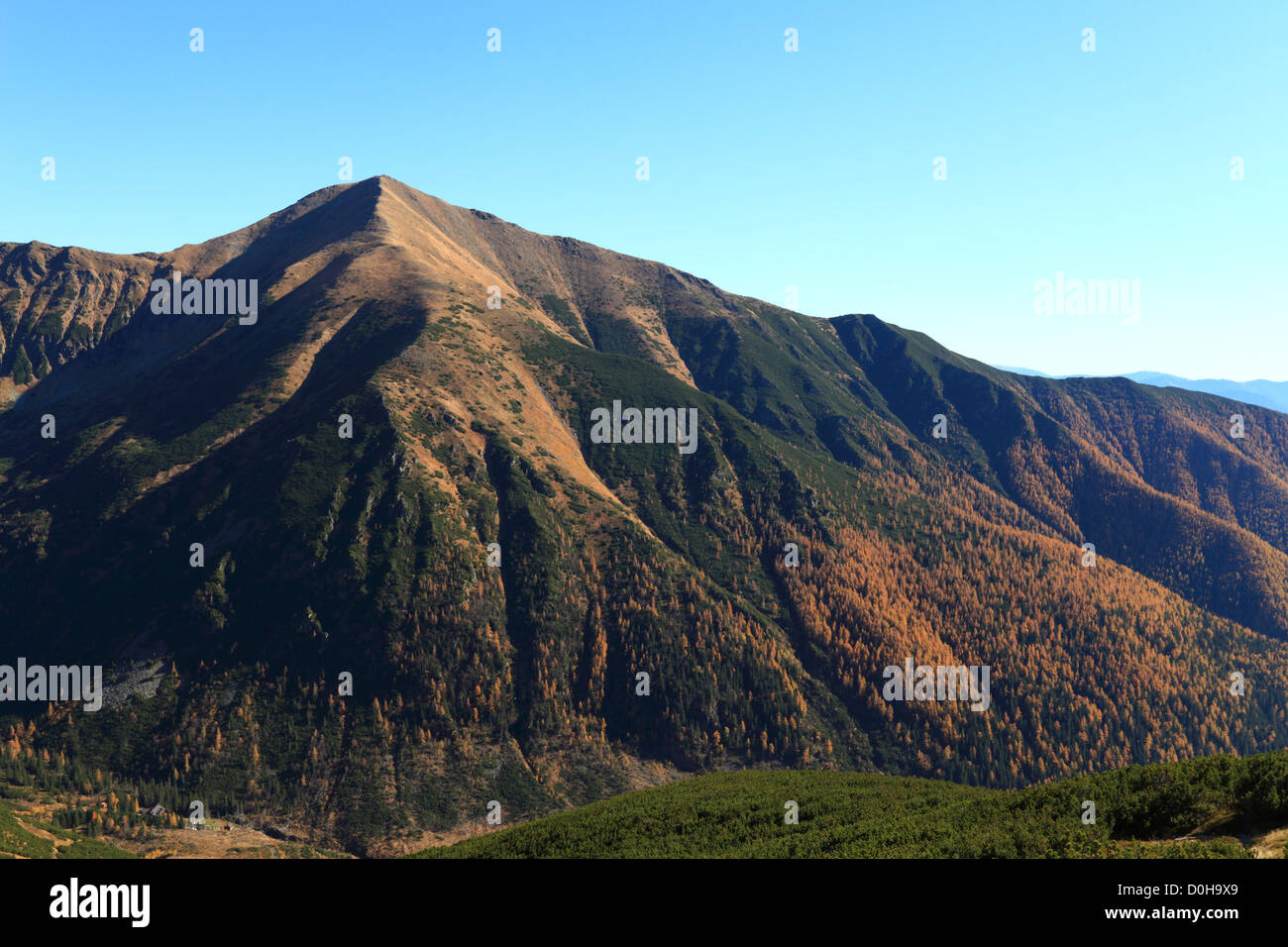 View of Baranec from Jalovske sedlo, Zapadne Tatry - Rohace. Stock Photo