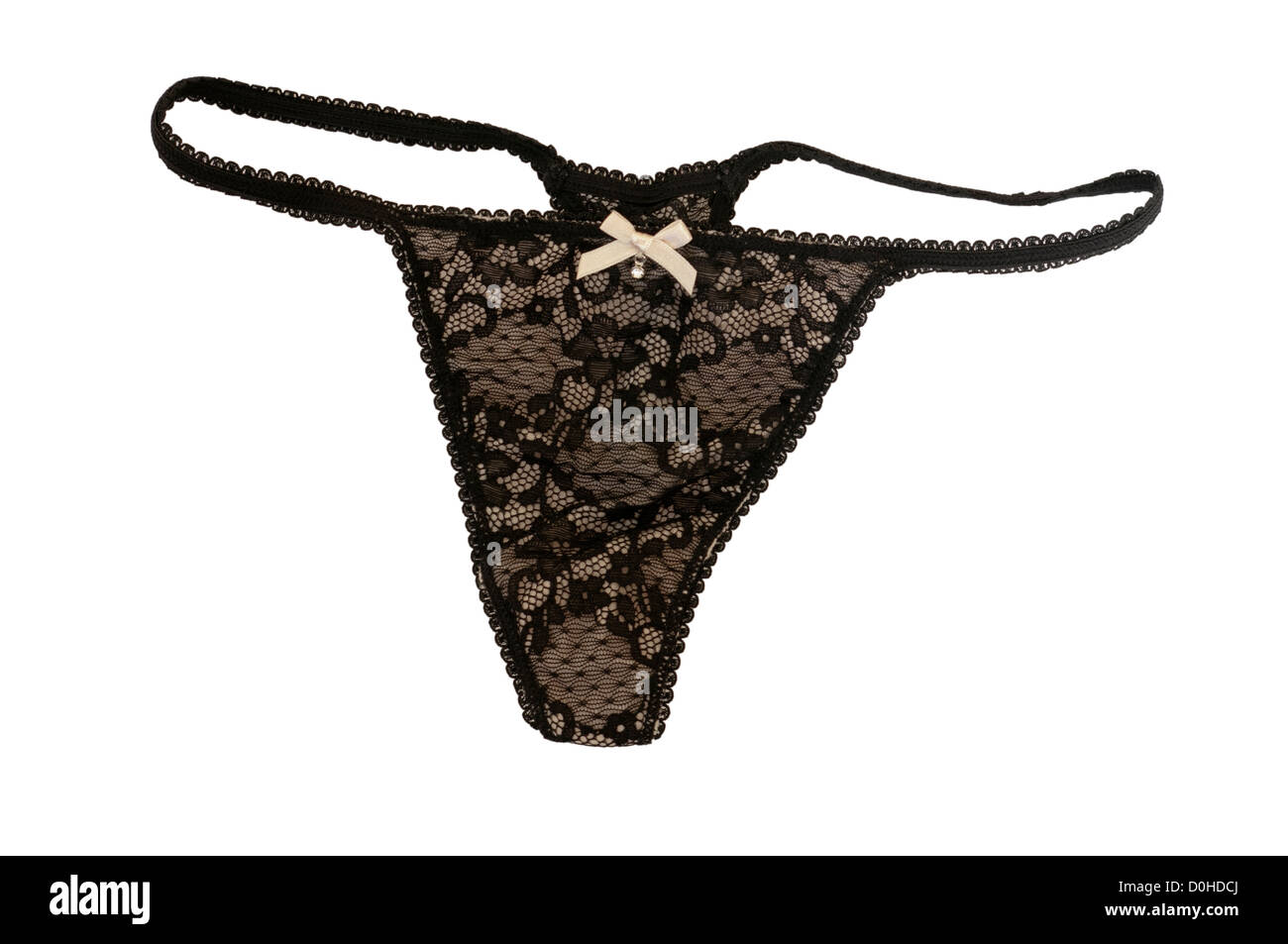 Ladies Lacy Black Thong Knickers Underwear Lingerie Stock Photo - Alamy