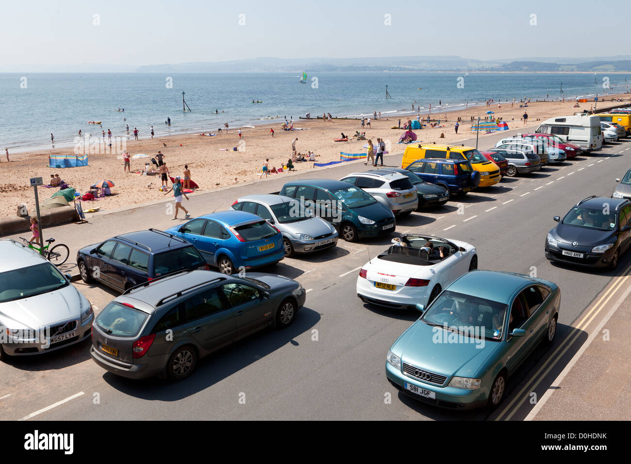 Lots of people try to park their car at Queen's Drive, Exmouth in order to enjoy a sunny day on