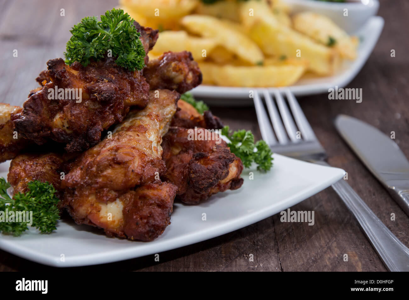 Chicken wings and fries hi-res stock photography and images - Alamy