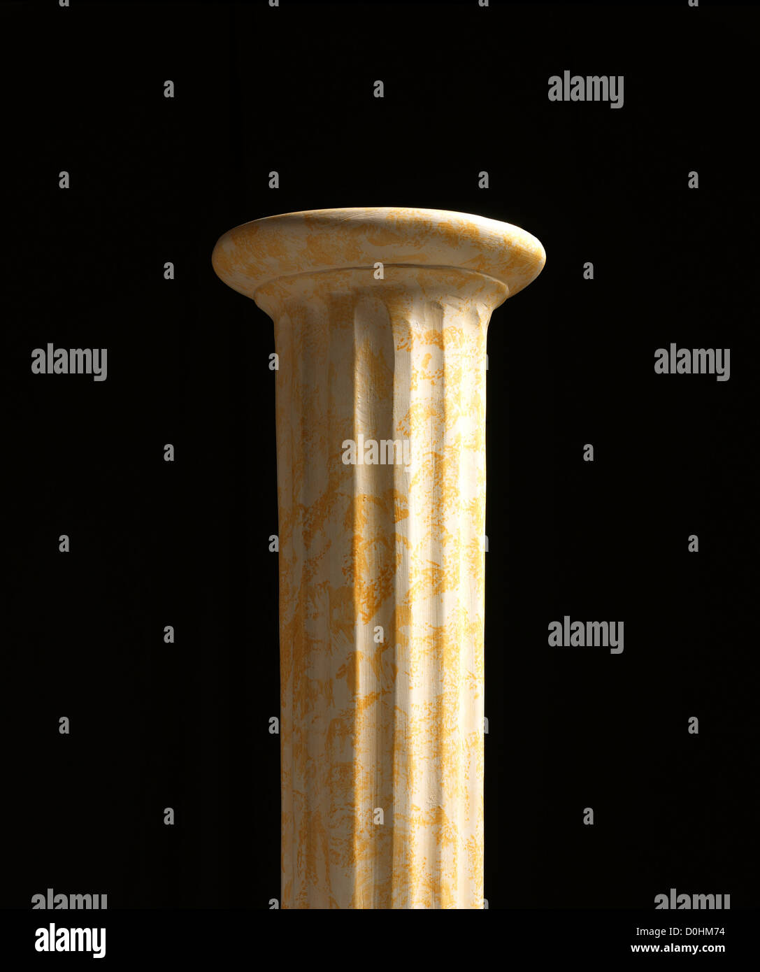 Column pedestal on black background. Clipping path Stock Photo