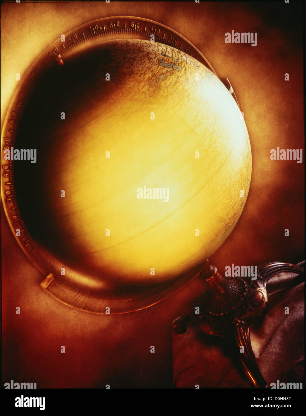 An Antique Glowing, Spinning, Globe Stock Photo