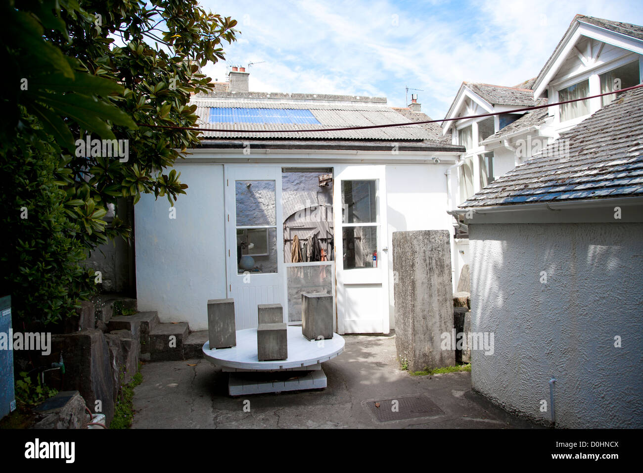 Outside the rear of the studio at The Barbara Hepworth Museum in St Ives. Stock Photo