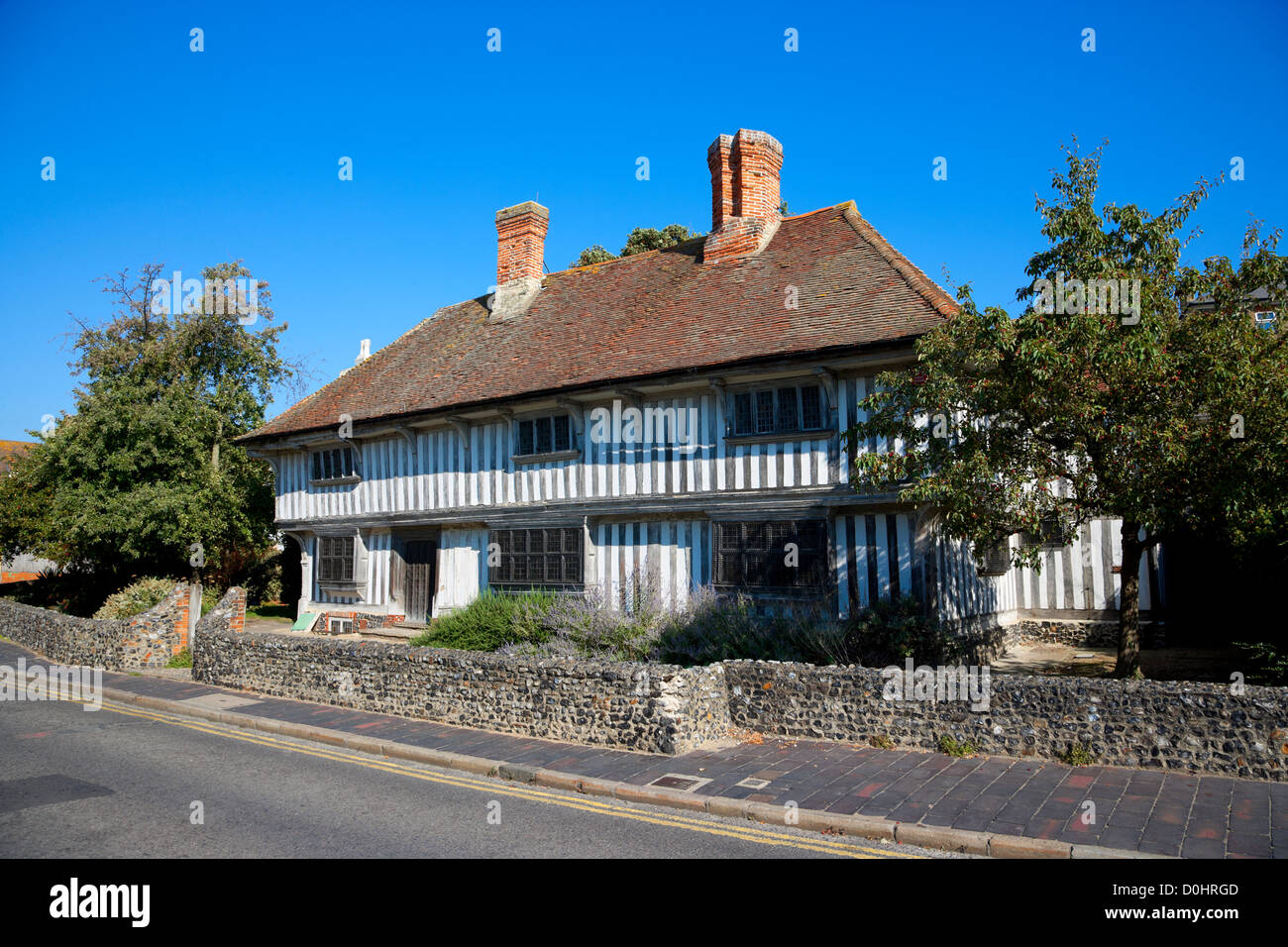 Frontage of a tudor house which is the oldest house in Margate. Stock Photo