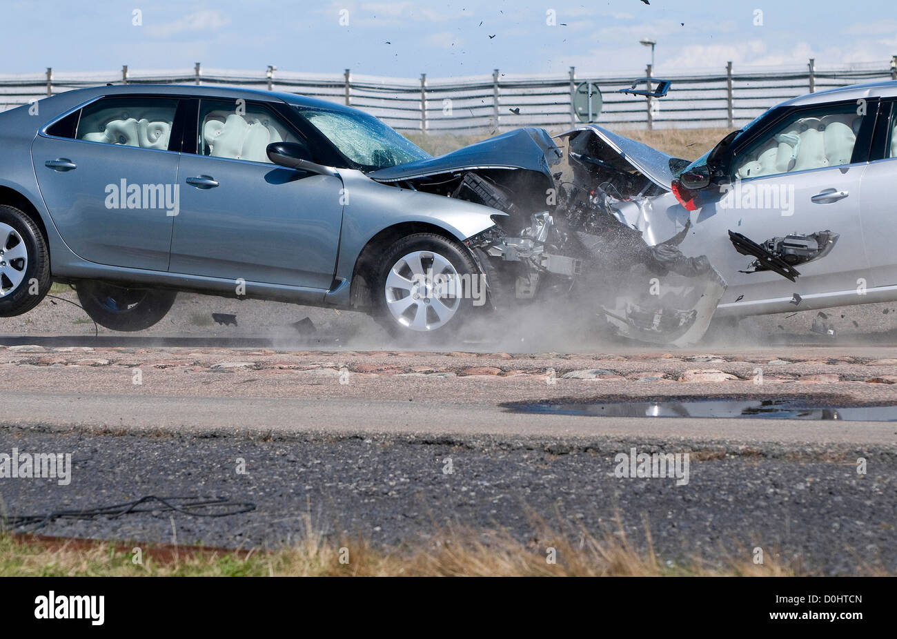 Photo of Cars Involved in a Collision or Crash Stock Photo - Image