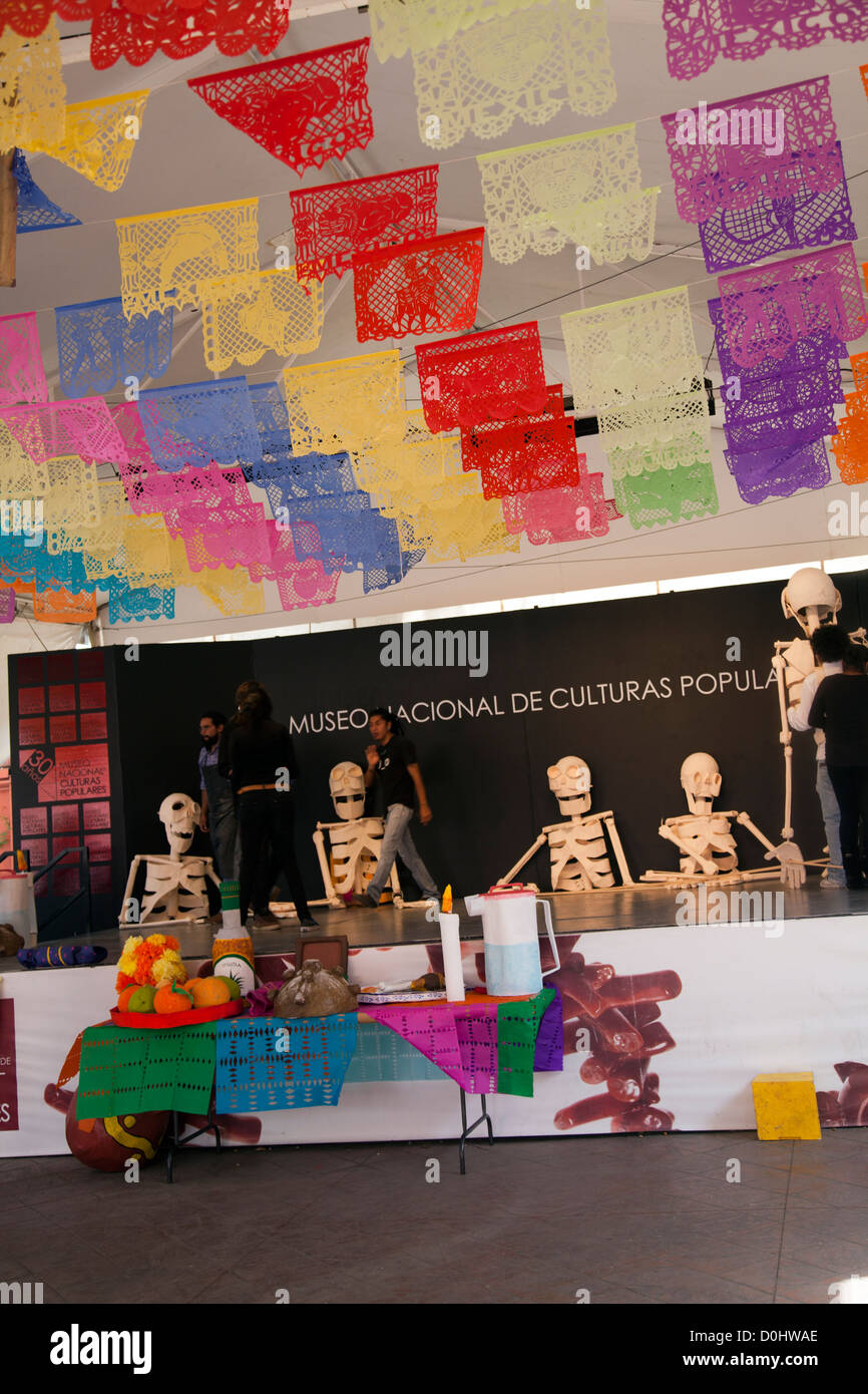 Museo Nacional de Culturas Popular preparing Pupepts for Day of The Dead Celebrations - Coyoacán - Mexico Stock Photo